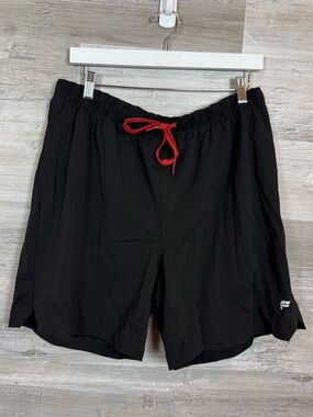 Fabletics Men’s Black Athletic Shorts with Red Drawstring